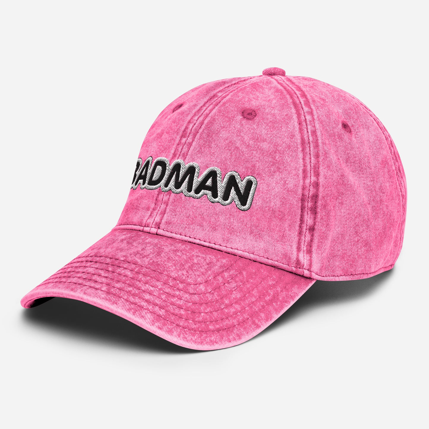 "Badman" Embroidered Vintage Cotton Twill Cap