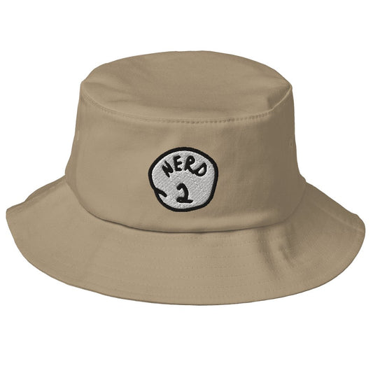 Nerd 2 - Old School Bucket Hat Sage Graphics Khaki 