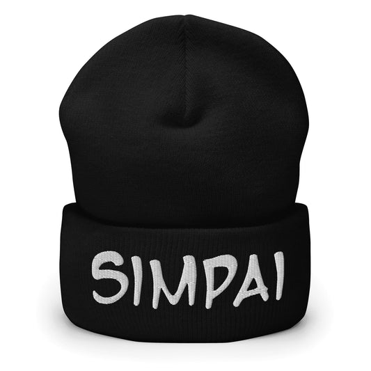 "Simpai" Cuffed Beanie Sage Graphics Black 