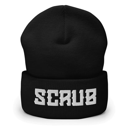 "Scrub" Cuffed Beanie Sage Graphics Black 