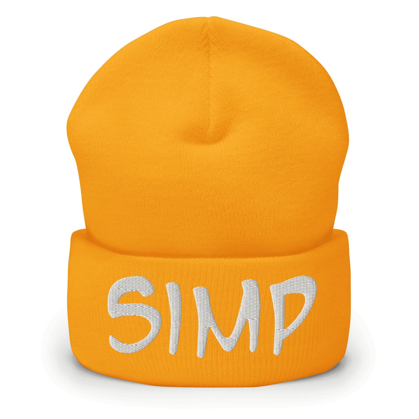 "SIMP" Cuffed Beanie Sage Graphics Gold 