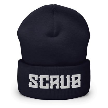 "Scrub" Cuffed Beanie Sage Graphics Navy 