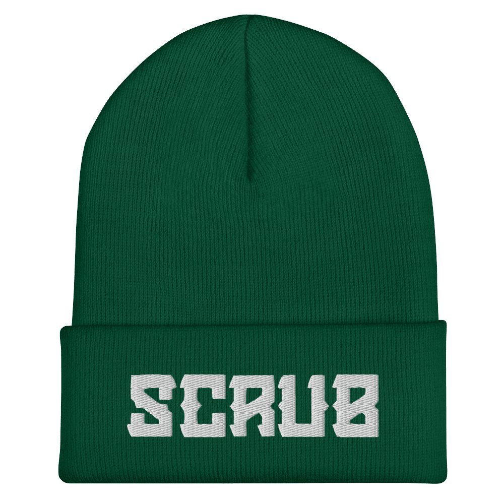 "Scrub" Cuffed Beanie Sage Graphics 