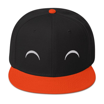 "Delighted" Snapback Hat Sage Graphics Orange / Black / Black 