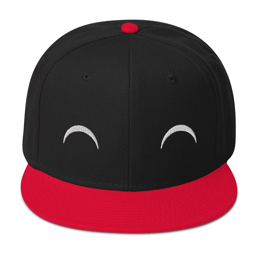 "Delighted" Snapback Hat Sage Graphics Red / Black / Black 