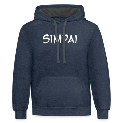 "Simpai" Contrast Hoodie - indigo heather/asphalt