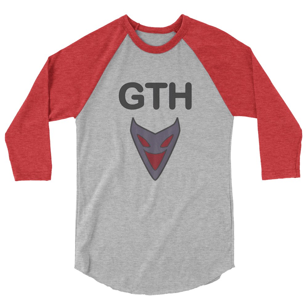 DBZ Pan's GTH Shirt 3/4 sleeve Unisex raglan shirt Sage Graphics Heather Grey/Heather Red XS 